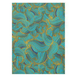 Nappe Motif de vague de relief d'or de remous sur le