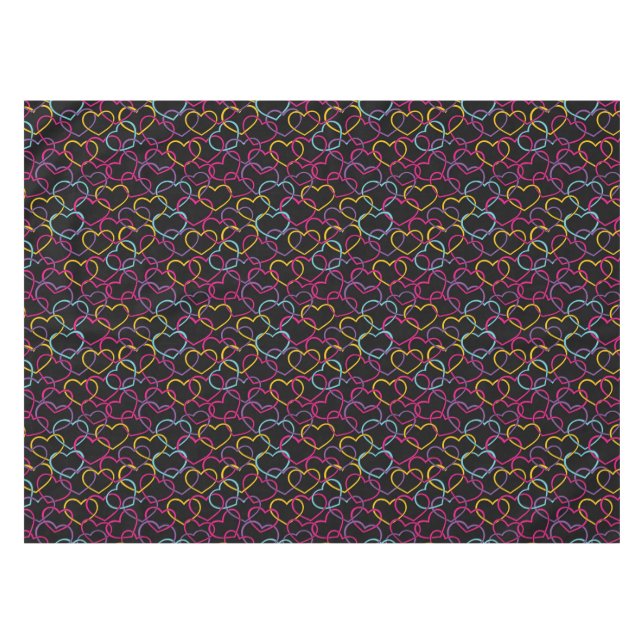 Nappe Motif de Valentine avec des coeurs de couleur (Devant (Horizontal))