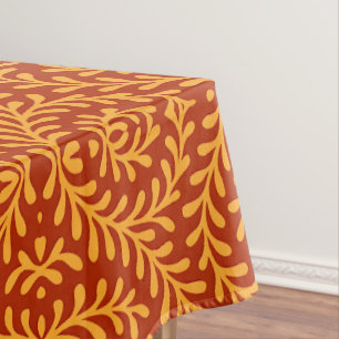 Nappe Motif de vigne feuillue jaune doré 