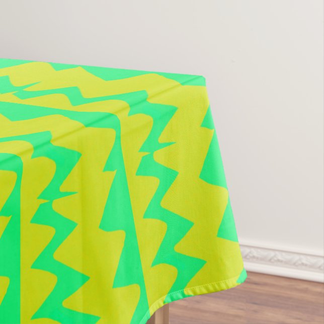 Nappe Motif de zigzag néon vert clair et jaune (In Situ)