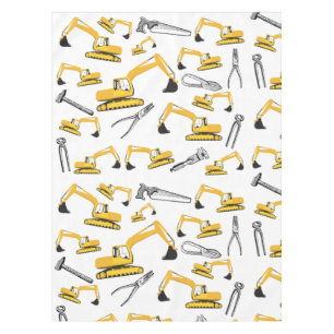 Nappe Motif des camions et des outils de construction de