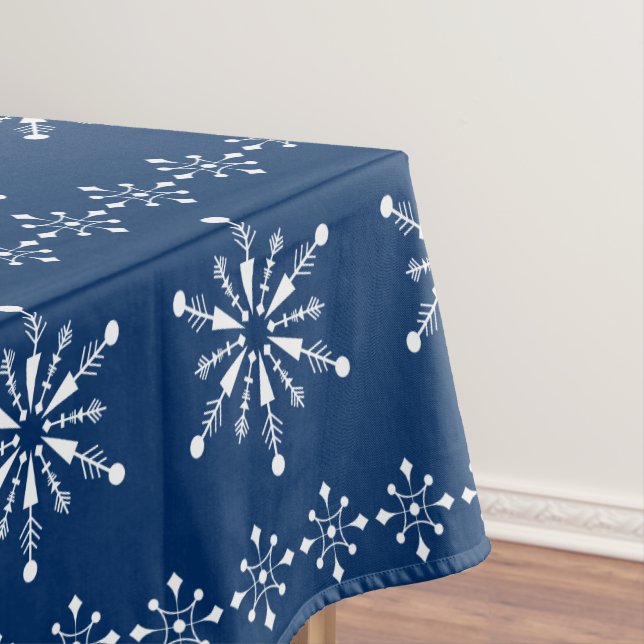 Nappe Motif des flocons blancs et bleus de Noël (In Situ)