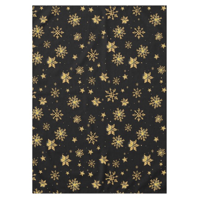 Nappe Motif des flocons de neige de Noël d'or (Devant)