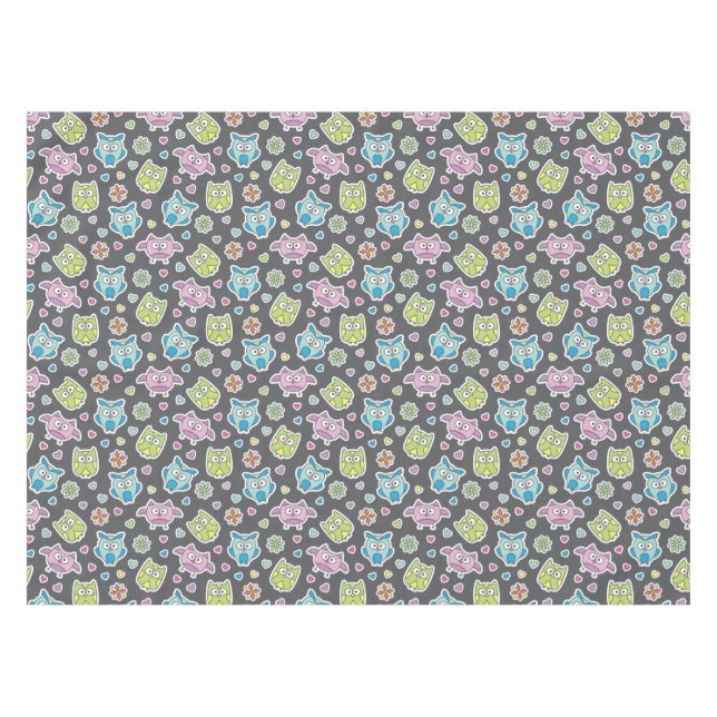 Nappe motif des hiboux de bande dessinée (Devant (Horizontal))