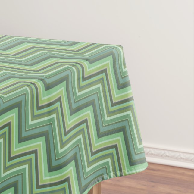 Nappe Motif d'escalier à rayures vert olive (In Situ)