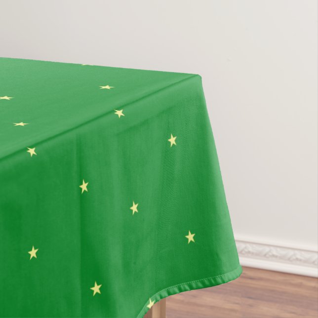 Nappe Motif d'étoile jaune sur fond vert (In Situ)