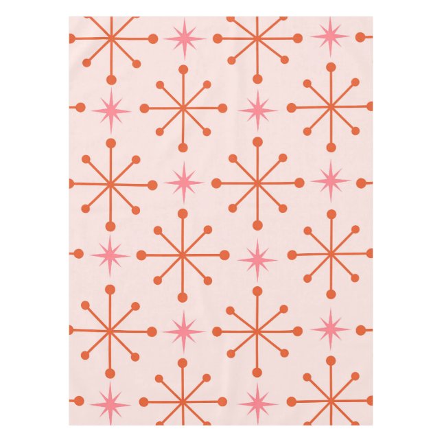 Nappe Motif d'étoiles atomiques rose orange du milieu du (Devant)