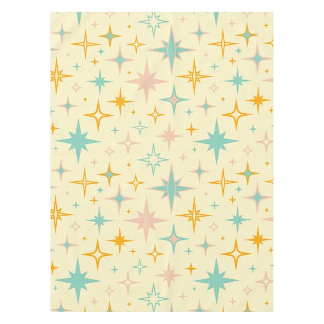 Nappe Motif d'étoiles rétro colorées (Devant)