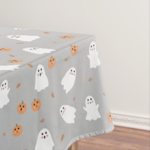 Nappe Motif d'Halloween gris et gris Citrouille