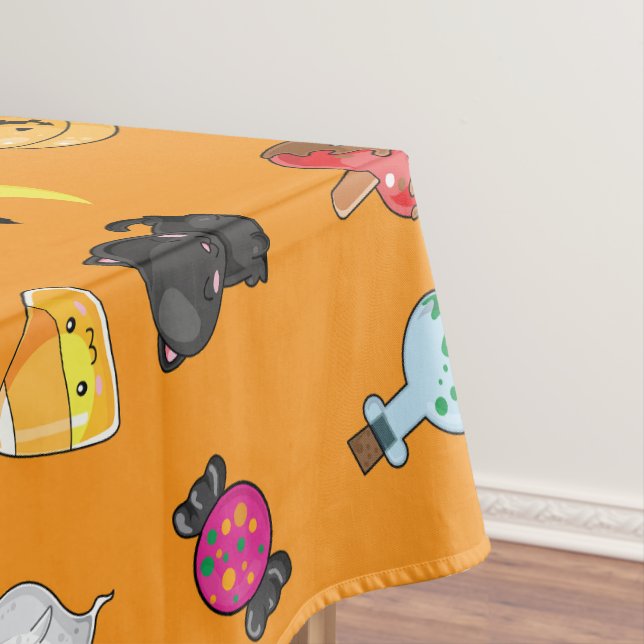 Nappe Motif d'Halloween mignon avec arrière - plan orang (In Situ)