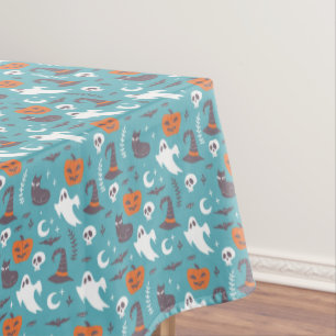 Nappe Motif d'Halloween Turquoise amusant