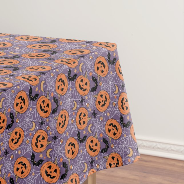 Nappe Motif d'Halloween violet Jack-O-lanterne (In Situ)
