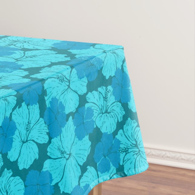 Nappe Motif d'hibiscus bleu (In Situ)