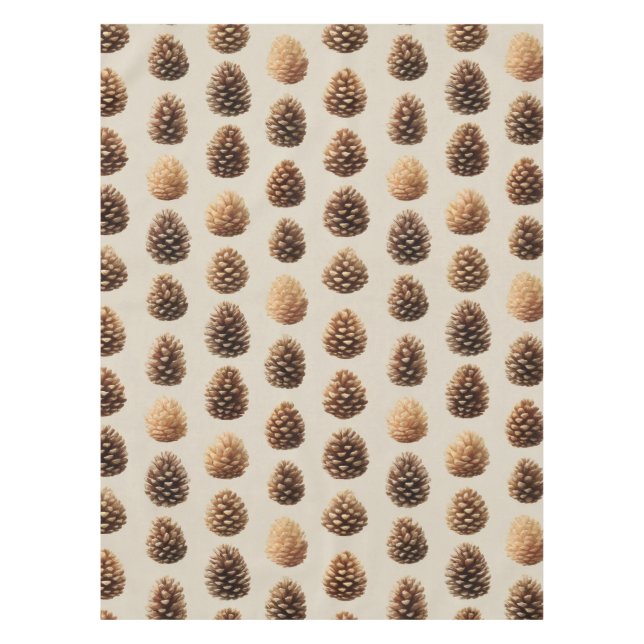 Nappe Motif d'hiver Rustique Brown Pine Cône (Devant)