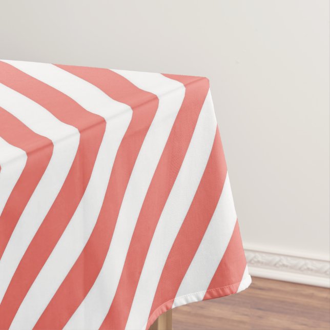 Nappe Motif diagonal de bandes roses et blanches (In Situ)