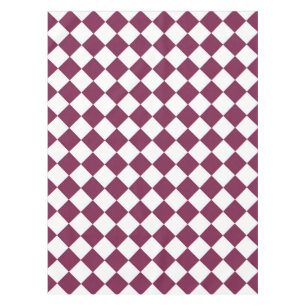 Nappe Motif diamant à carreaux blanc et burgundy