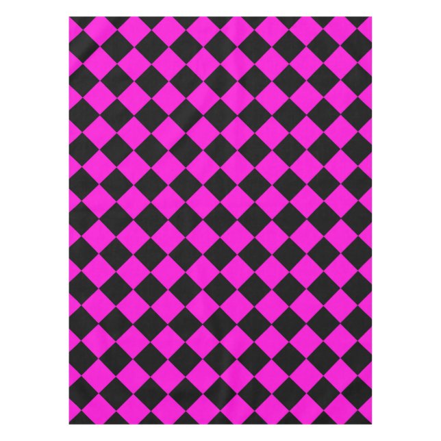 Nappe Motif diamant à carreaux rose noir (Devant)