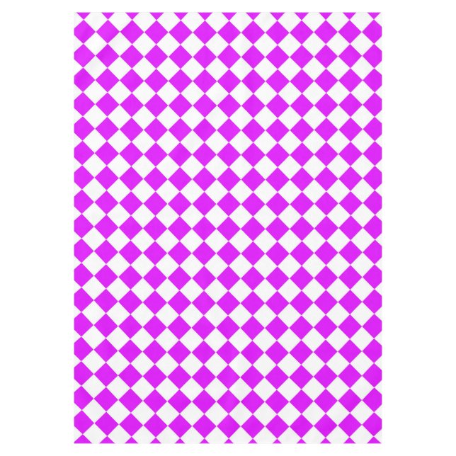 Nappe Motif diamant de Checker blanc violet (Devant)
