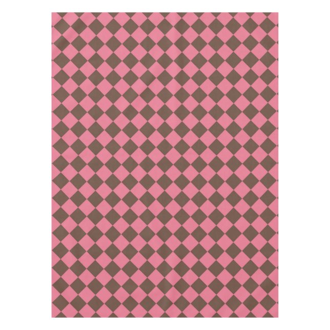 Nappe Motif diamant de Checker Brown rose (Devant)