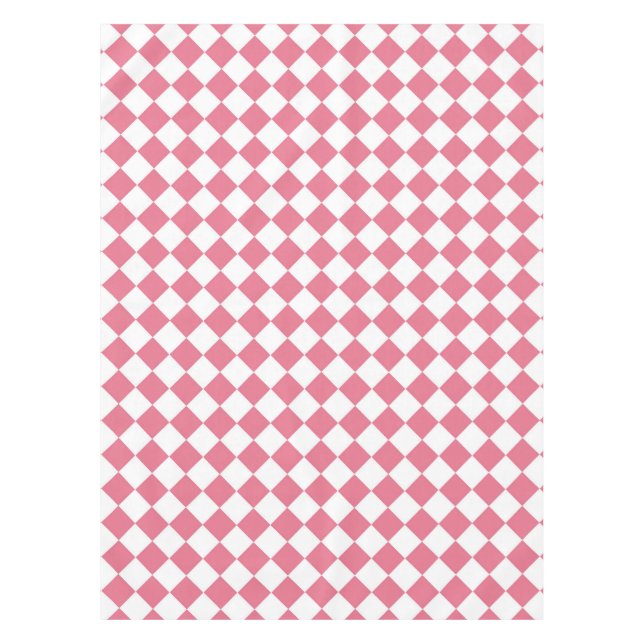 Nappe Motif diamant du Vérificateur blanc rose (Devant)