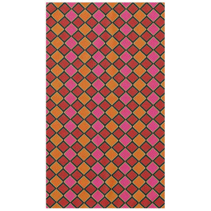 Nappe Motif diamant Harlequin vibrant en rouge, orange, 