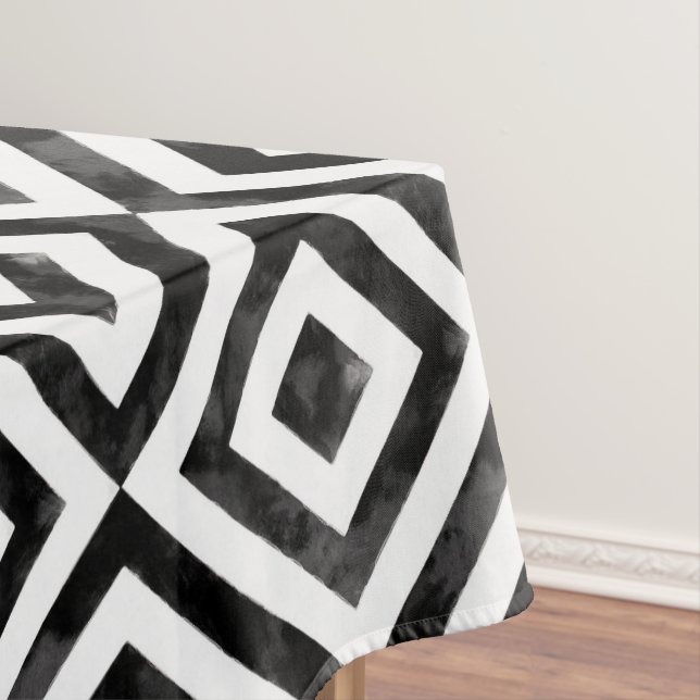 Nappe Motif diamant noir et blanc (In Situ)