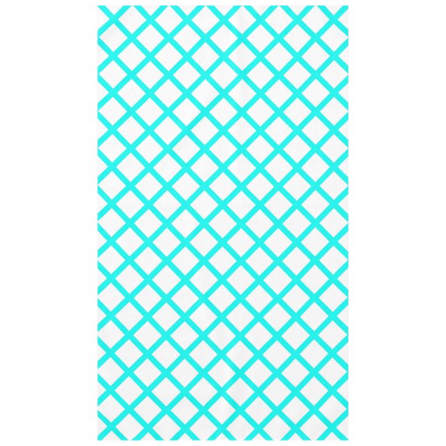 Nappe Motif diamant rayures harlequin blanc sarcelle (Devant)