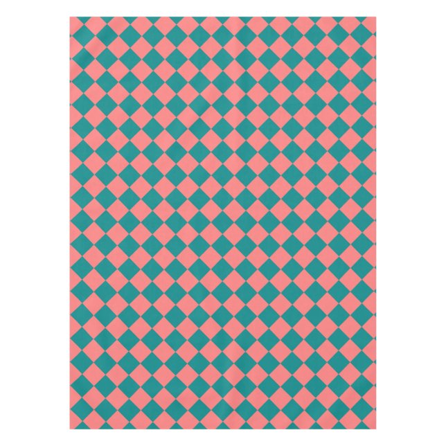 Nappe Motif diamant rose Cyan Checker (Devant)