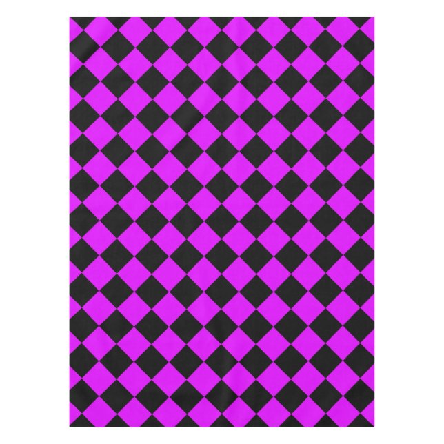 Nappe Motif Diamond de damier noir violet (Devant)
