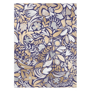 Nappe Motif d'illustration de la feuille florale blanche