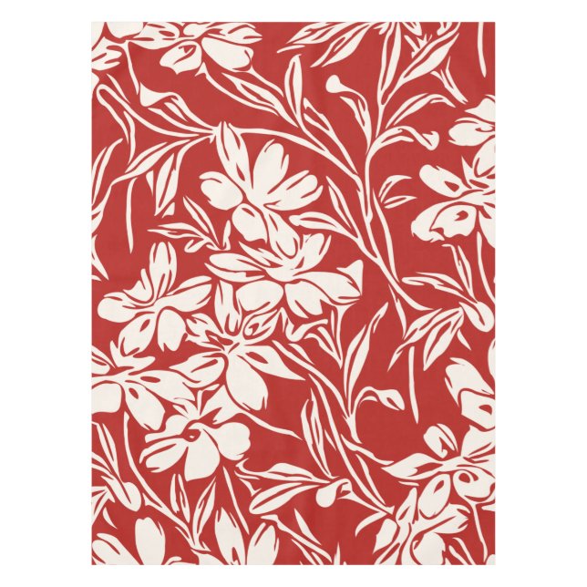 Nappe Motif d'illustration florale abstraite rouge éléga (Devant)