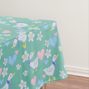 Nappe Motif d'oies de pays vintage