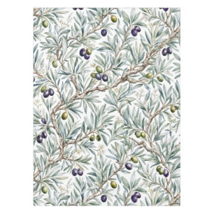 Nappe Motif d'olive de campagne française à l'aquarelle