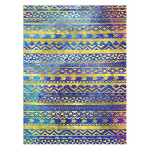 Nappe Motif d'or africain ethnique sur l'aquarelle