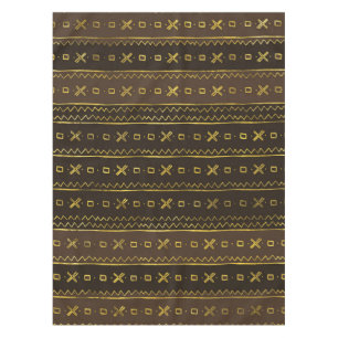 Nappe Motif d'or africain ethnique sur le brun