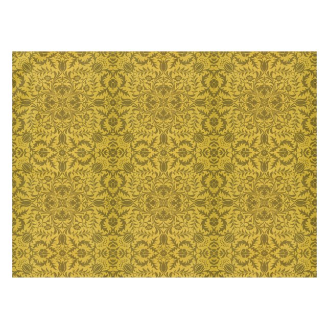 Nappe Motif doré jaune vigne sans couture de William Mor (Devant (Horizontal))