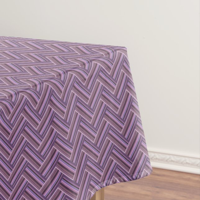 Nappe Motif double tissage Mauve stripes (In Situ)