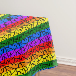Nappe Motif du coeur arc-en-ciel