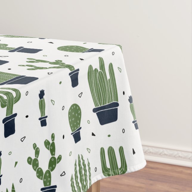 Nappe Motif du désert de cactus foncé rustique (In Situ)
