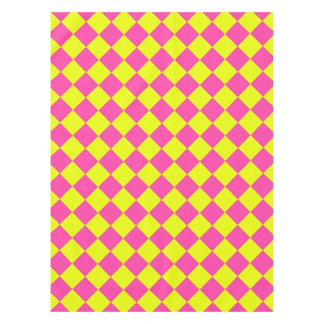 Nappe Motif du vérificateur de diamants rose jaune (Devant)