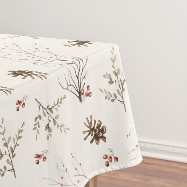 Nappe Motif élégant d'aquarelle de bois en hiver (In Situ)