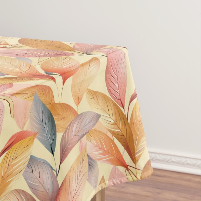 Nappe Motif élégant de feuilles d'automne dans des tons  (In Situ)