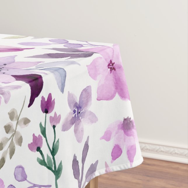 Nappe Motif élégant de fleurs roses et violettes (In Situ)