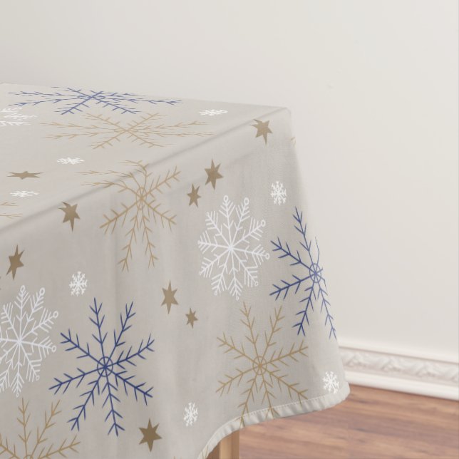 Nappe Motif élégant de flocon de neige beige (In Situ)