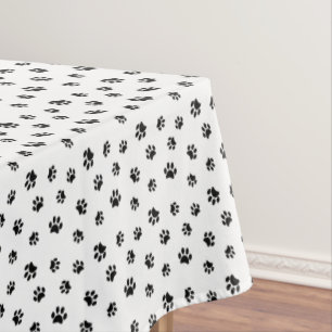 Nappe Motif Empreinte de patte noir