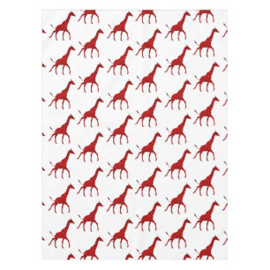 Nappe Motif en carreaux de Giraffe rouge romantique