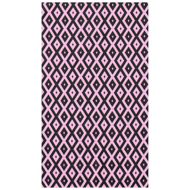 Nappe Motif en diamant rose pâle et noir (Devant)