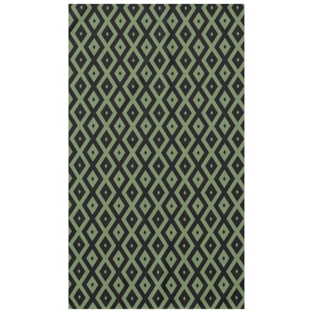 Nappe Motif en diamant vert olive et noir (Devant)