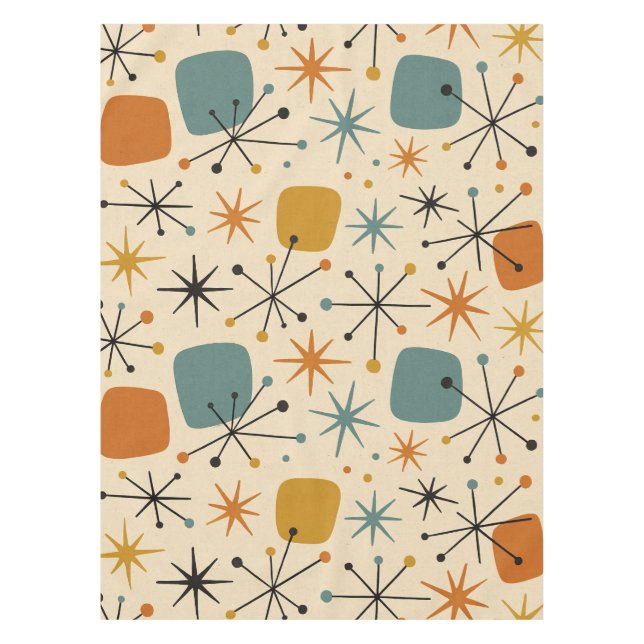 Nappe Motif en étoile éclatée de style Mid Century Moder (Devant)