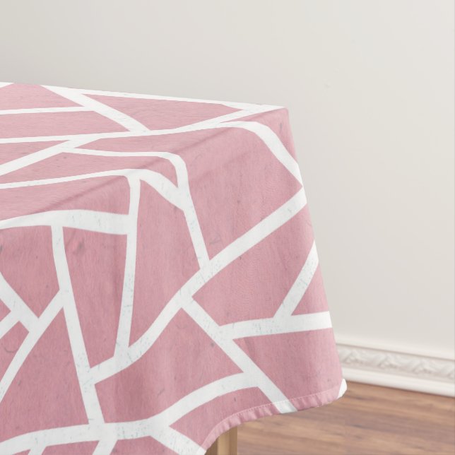 Nappe Motif en mosaïque corail et blanc (In Situ)